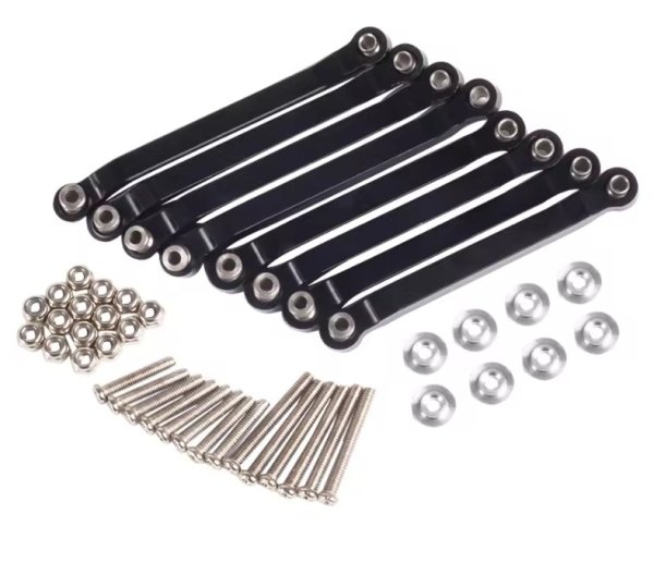 画像1: メタル アーム固定リンクセット(ブラック) 1/16 RC(MN) (1)