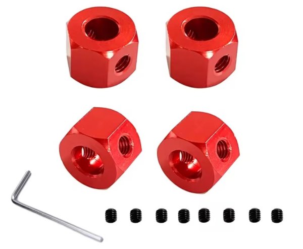 画像1: メタルホイールハブアダプター 5〜12mm WPL（RD） (1)