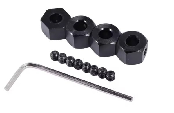 画像1: メタルホイールハブアダプター 5〜12mm WPL（BK） (1)