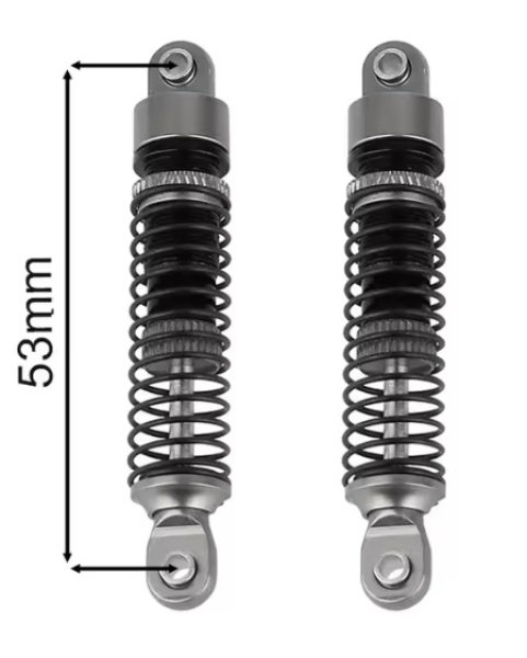 画像1: メタルショックアブソーバー 53mm (グレー) 2本　1/18 RC ＴRX-4Ｍ (1)