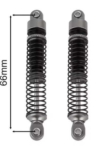 画像1: メタルショックアブソーバー 66mm (グレー) 2本　1/18 RC ＴRX-4Ｍ (1)