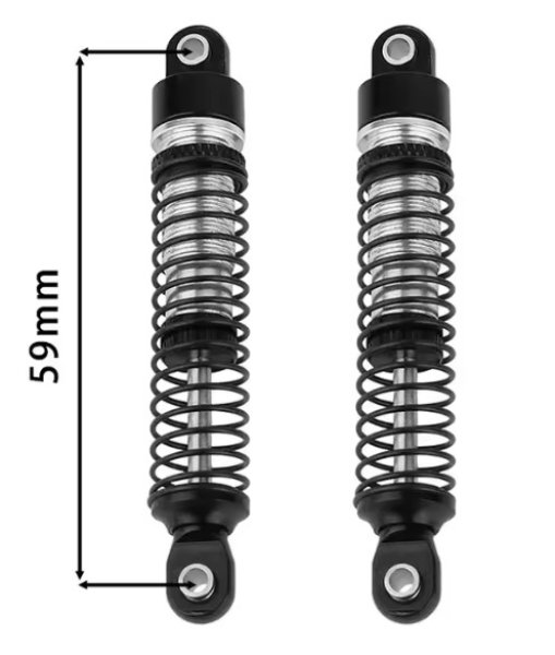 画像1: メタルショックアブソーバー 59mm (ブラック) 2本　1/18 RC ＴRX-4Ｍ (1)