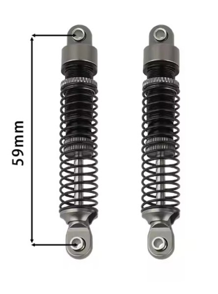 画像1: メタルショックアブソーバー 59mm (グレー) 2本　1/18 RC ＴRX-4Ｍ (1)