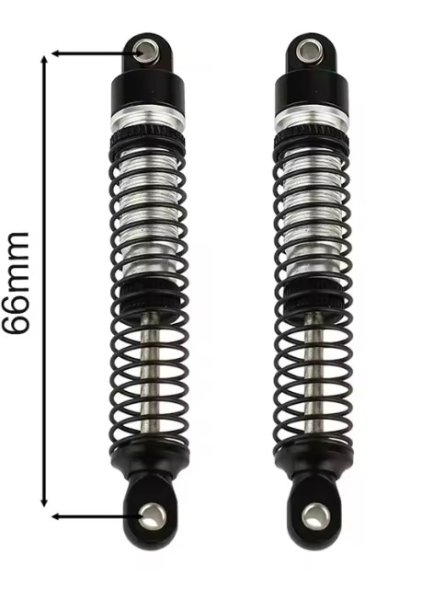 画像1: メタルショックアブソーバー 66mm (ブラック) 2本　1/18 RC ＴRX-4Ｍ (1)
