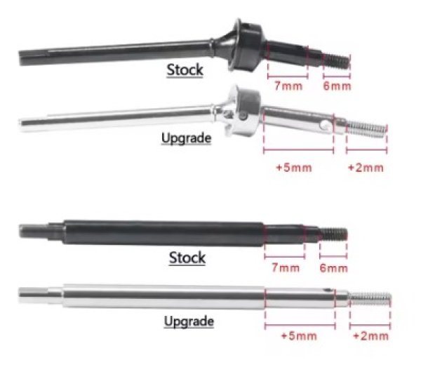 画像2: スチール フロントアクスルシャフト 1/18RC TRX4M (2)