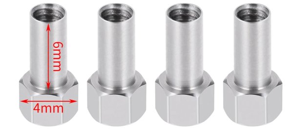 画像1: 1/18 ステンレス ロングホイールナット Ｍ2.5（6mm）1/18 ＲC  (1)