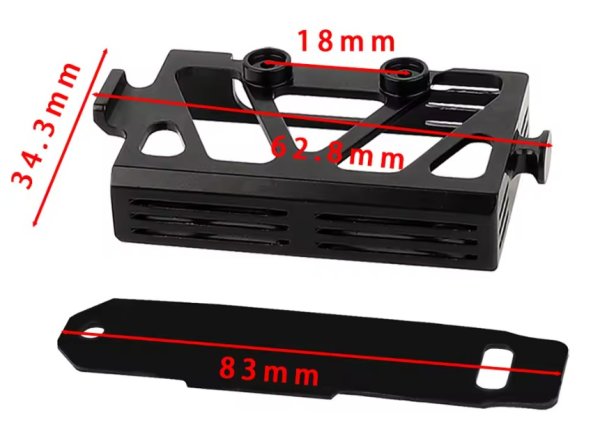 画像2: 真鍮製 バッテリートレイ（BK×GD）1/18RC TRX4M アップグレードパーツ用 (2)