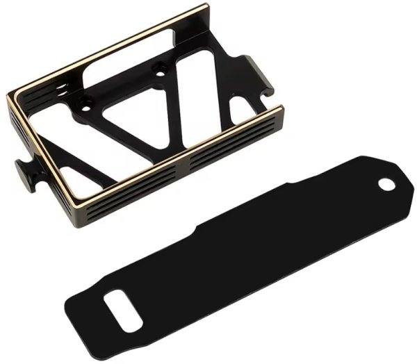 画像1: 真鍮製 バッテリートレイ（BK×GD）1/18RC TRX4M アップグレードパーツ用 (1)