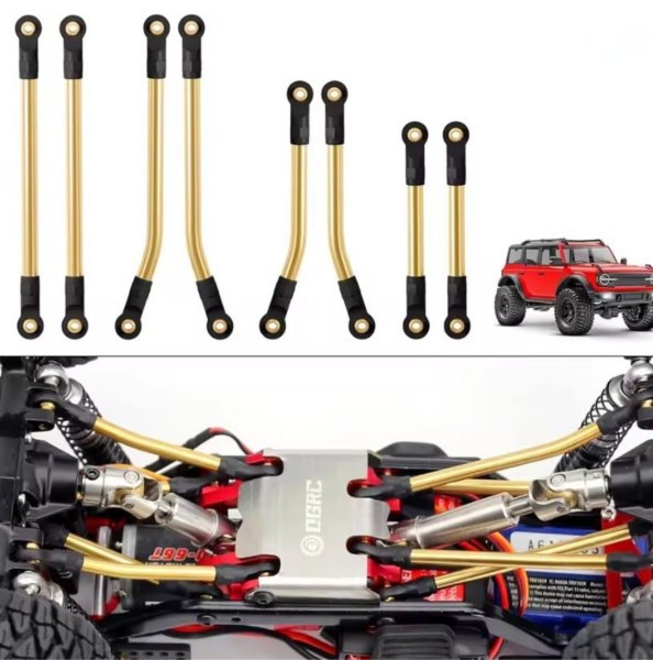 画像4: 真鍮 高クリアランスリンクセット 1/18RC TRXー4M ブロンコ ディフェンダー (4)