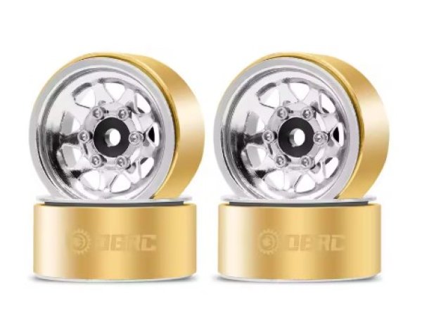 画像1: 1/18RC　1.0　ビードロックホイールリム　4個　シルバー (1)