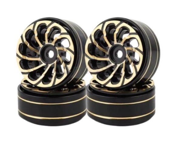 画像1: 1/18RC　1.0　真鍮製ホイール(2個)　BK×GD　TypeG (1)