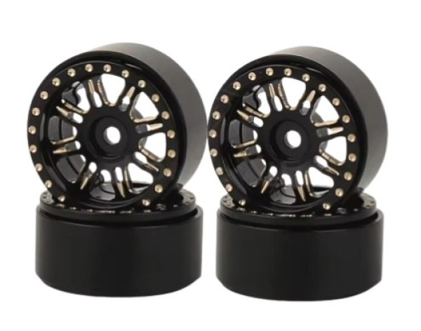 画像1: 1/18RC　1.0　真鍮製ホイール(2個)　BK×GD　TypeE (1)