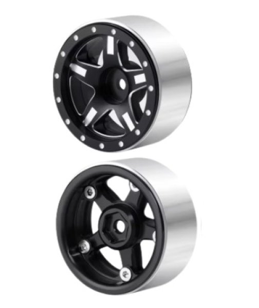 画像1: 1/18RC　1.0　メタルホイールリム(2個)　No6　ブラック (1)