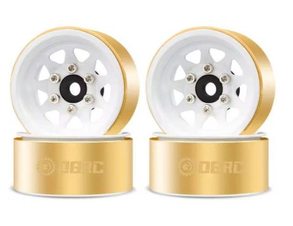 画像1: 1/18RC　1.0　ビードロックホイールリム　4個　ホワイト (1)