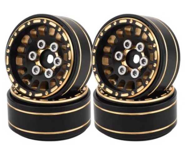 画像1: 1/18RC　1.0　真鍮製ホイール(2個)　BK×GD　TypeL (1)