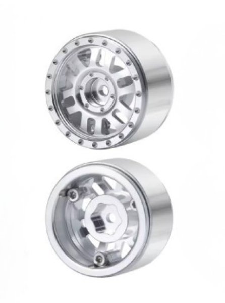 画像1: 1/18RC　1.0　メタルホイールリム(2個)　シルバー (1)