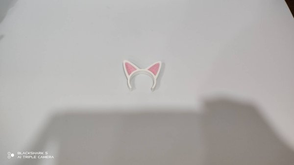 画像4: 30mm猫耳カチューシャ 白ピンク (4)