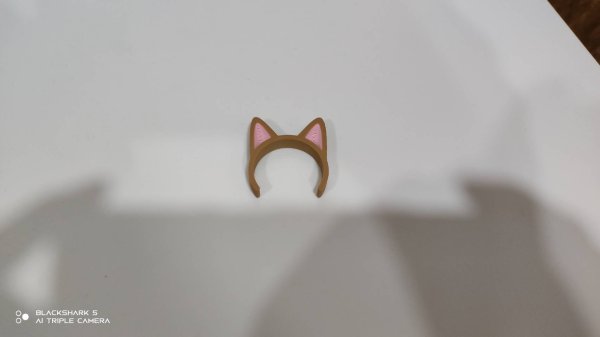 画像1: 30mm猫耳カチューシャ 茶ピンク (1)