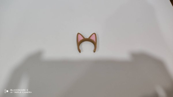 画像2: 30mm猫耳カチューシャ 茶ピンク (2)