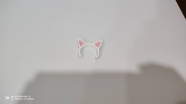 画像3: 30mm猫耳カチューシャ 白ピンク (3)