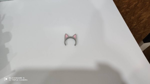 画像1: 30mm猫耳カチューシャ グレーピンク (1)