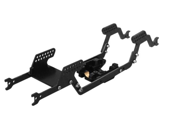 画像1: 1/18RC カーボンシャーシアッセンブリキット 真鍮スキットプレート付 (1)