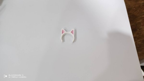 画像1: 30mm猫耳カチューシャ 白ピンク (1)