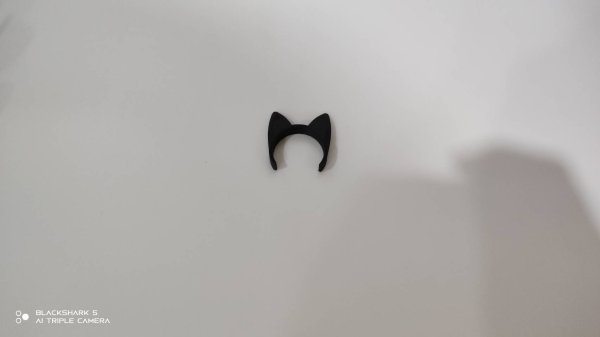 画像1: 30mm猫耳カチューシャ 黒 (1)