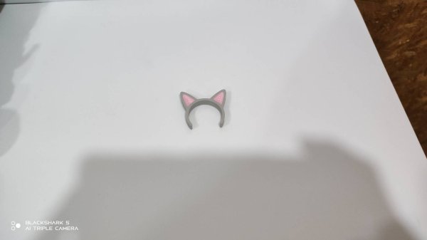 画像3: 30mm猫耳カチューシャ グレーピンク (3)