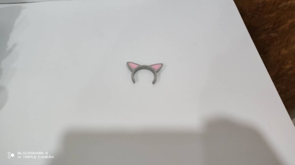 画像5: 30mm猫耳カチューシャ グレーピンク (5)