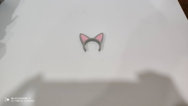 画像4: 30mm猫耳カチューシャ グレーピンク (4)