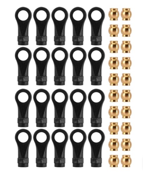 画像1: 1/18 リンク用真鍮ピボットボール付ロッドエンド 4M-59 (1)