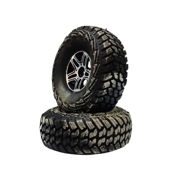 画像1: Dilwe 1.9インチ　アルミホイールハブタイヤ　2PCS BK (1)