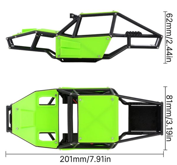 画像2: INJORA タランチュラ・ナイロンバギーボディ 1/18 TRX4M 用 4M-53GN (2)