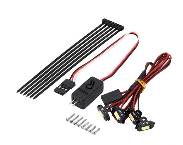 画像1: INJORA ロックライトキット(コントローラー付き)1/18 1/24 RCクローラー(白) DG-L36-4 (1)