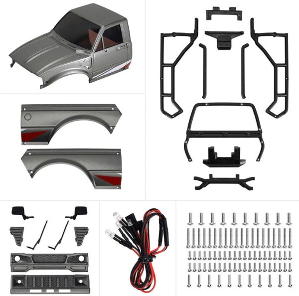 画像2: INJORA ピックアップ ハード ボディ グレー 1/18 TRX4M ディフェンダー・ブロンコ用 IR60-GL (2)