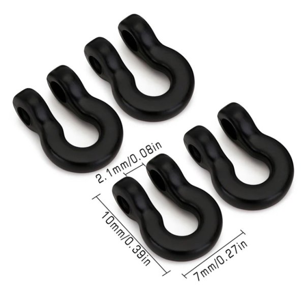 画像3: INJORA  Dリン牽引フック グ メタルアクセサリー アップグレード 1/10 RCクローラーカー  SCX24-57BK (3)