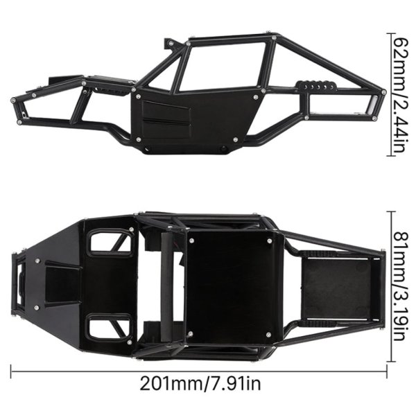 画像2: INJORA タランチュラ・ナイロンバギーボディ 1/18 TRX4M 用 4M-53BK (2)