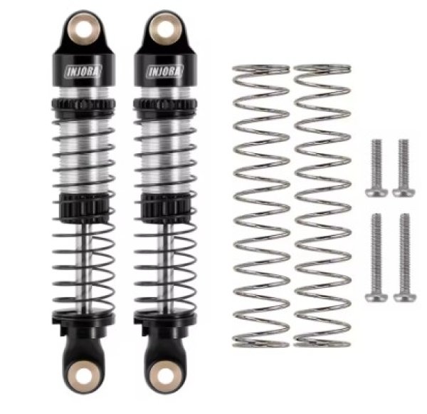 画像1: INJORA 53MM ねじ込み式ショックアブソーバー オイルダンパー 1/18 RCクローラー TRX4M アップグレード用 4M-24BK (1)