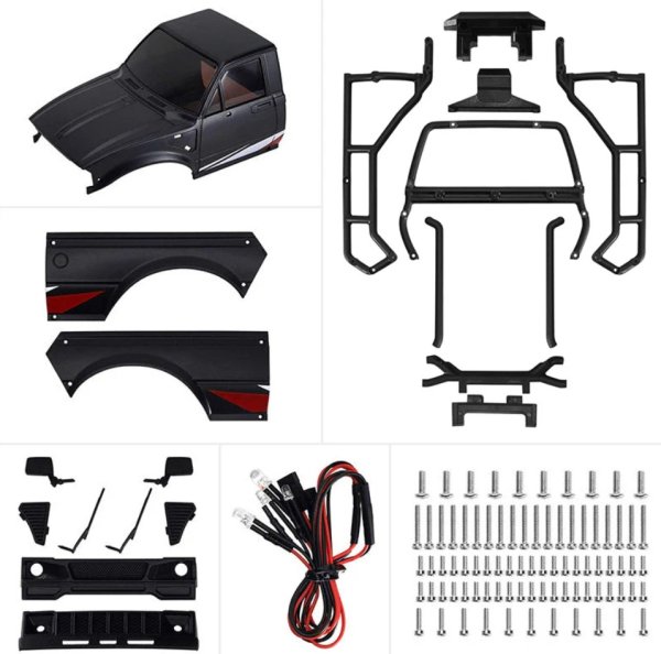 画像2: INJORA ピックアップ ハード ボディ グレー 1/18 TRX4M ディフェンダー・ブロンコ用 IR60-BK (2)