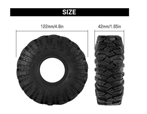 画像2: 1/10 RC 1.9in M/Tタイヤ (2)