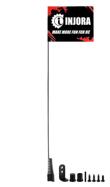 画像1: INJORA 15cm金属アンテナ(旗付き)1/18、1/24 TRX4M SCX24、FCX24 INA-97 (1)
