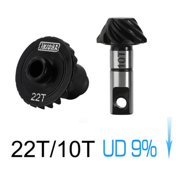 画像1: INJORA オーバードライブアンダードライブ合金鋼ヘリカルギア（22T＆10T） 1/18 TRX4M用 4M-34-22T (1)