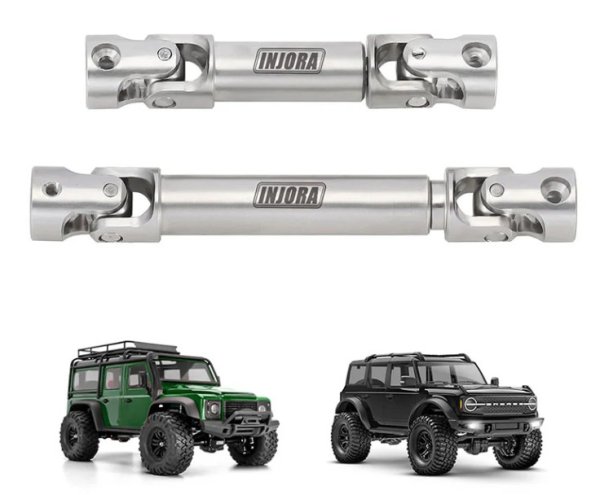 画像1: INJORAステンレス製ドライブシャフト 1/18 TRX4M ディフェンダー ブロンコ 4M-18 (1)