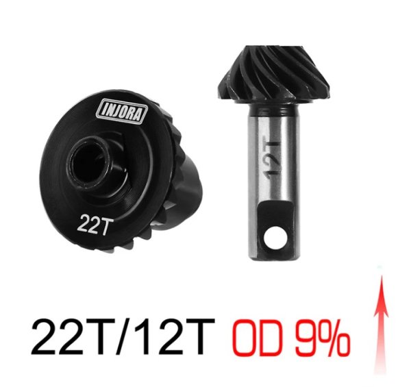 画像1: INJORA オーバードライブアンダードライブ合金鋼ヘリカルギア 1/18（22T＆12T） TRX4M用 4M-10-22T (1)