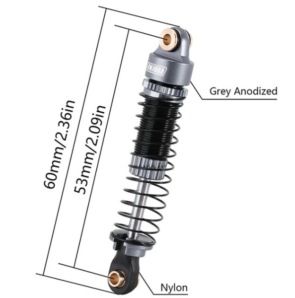 画像2: INJORA 53mmアルミネジ式オイルショック1/18 TRX4M用 4M-24GL-2 (2)