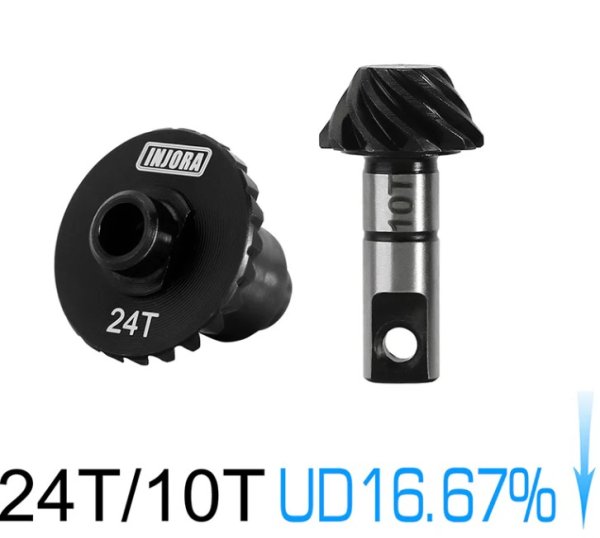 画像1: INJORA オーバードライブアンダードライブ合金鋼ヘリカルギア（24T＆10T） 1/18 TRX4M用 4M-34-24T (1)