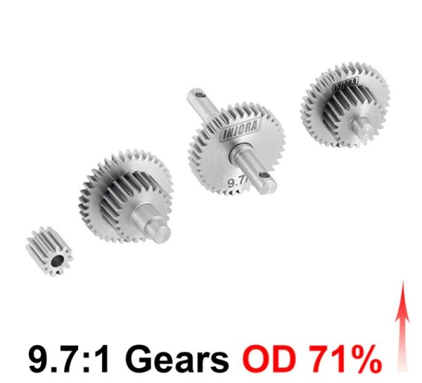 画像1: INJORA オーバードライブ アンダードライブ ステンレス製トランスミッションギアセット 1/18 TRX4M用 4M-36OD (1)