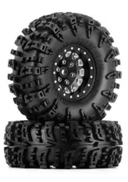 画像1: INJORA 1.3インチ 70*27mm 真鍮製ホイールセット マイクロクローラー用 YQW-1301BK-1319 (1)