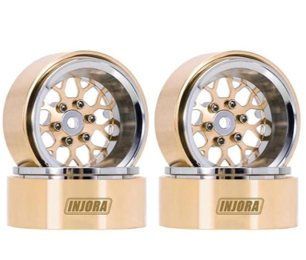 画像1: INJORA 1.3インチ ModuWheel 真鍮＆アルミビードロック - 4.05mm オフセットホイール マイクロクローラー用 YQW-MW1307SR (1)